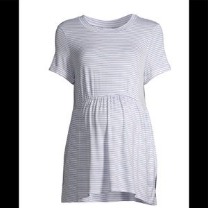 Time and Tru Womens Striped Maternity Smock Top Size Large 12-14 New